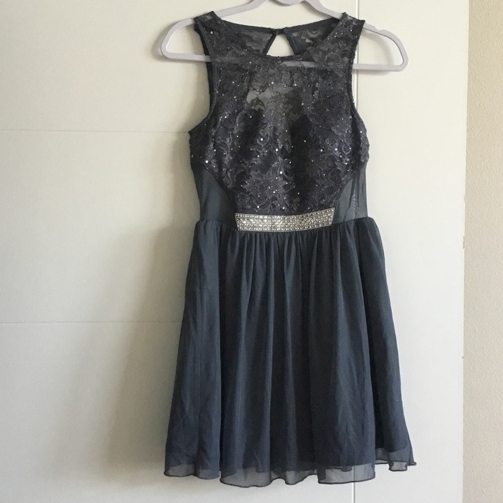 BCX Black and Silver Prom Dress